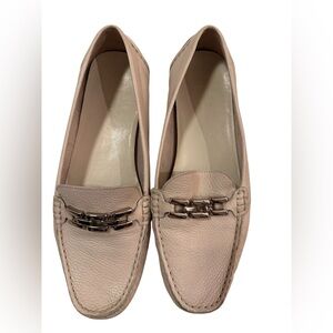 Talbots Horsebit Loafers Shoes Womens 8 Extra Narrow Ivory Leather Moc Toe